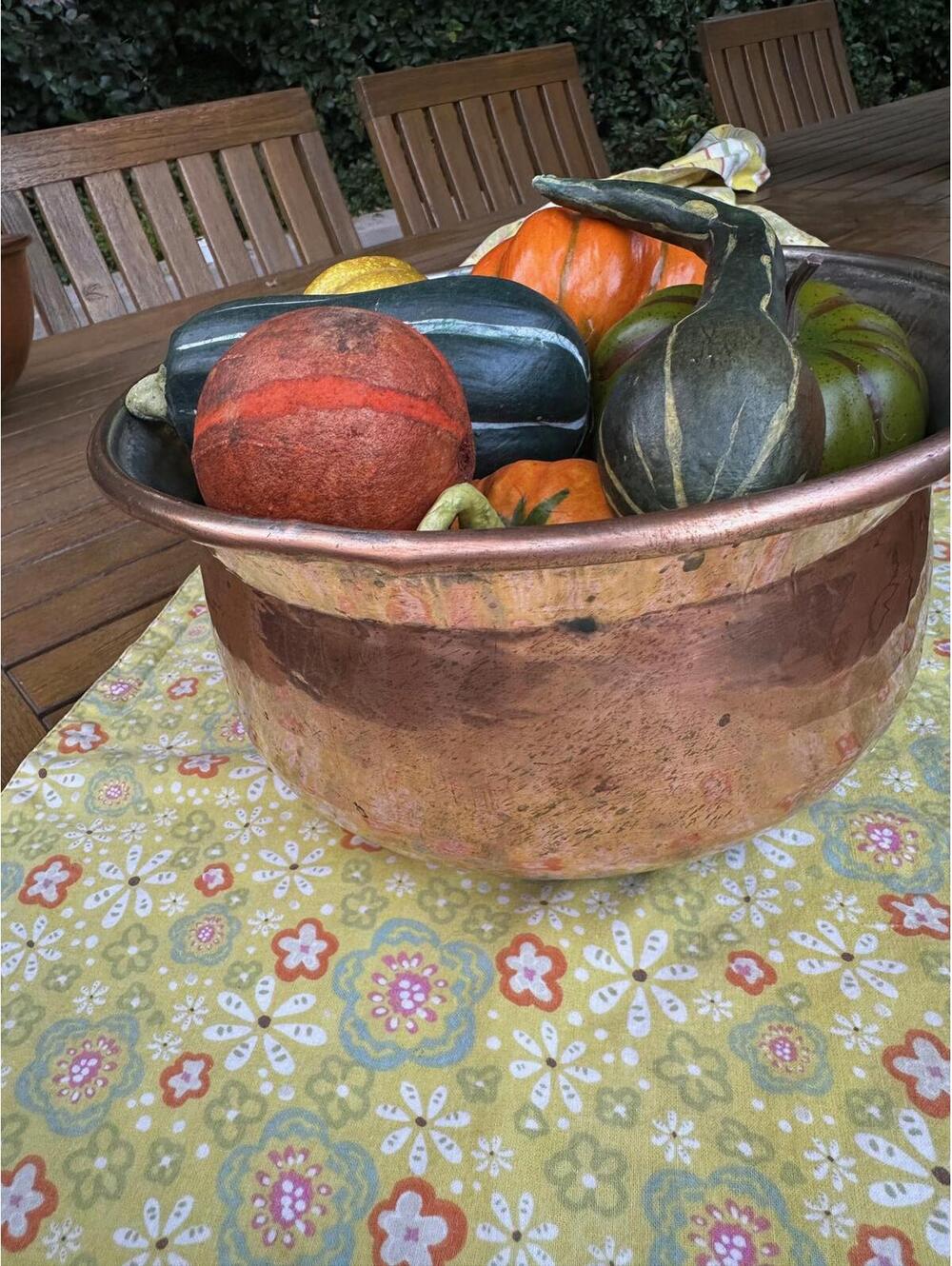 Vintage Heavy Copper Tin Lined Mixing Bowl 10"